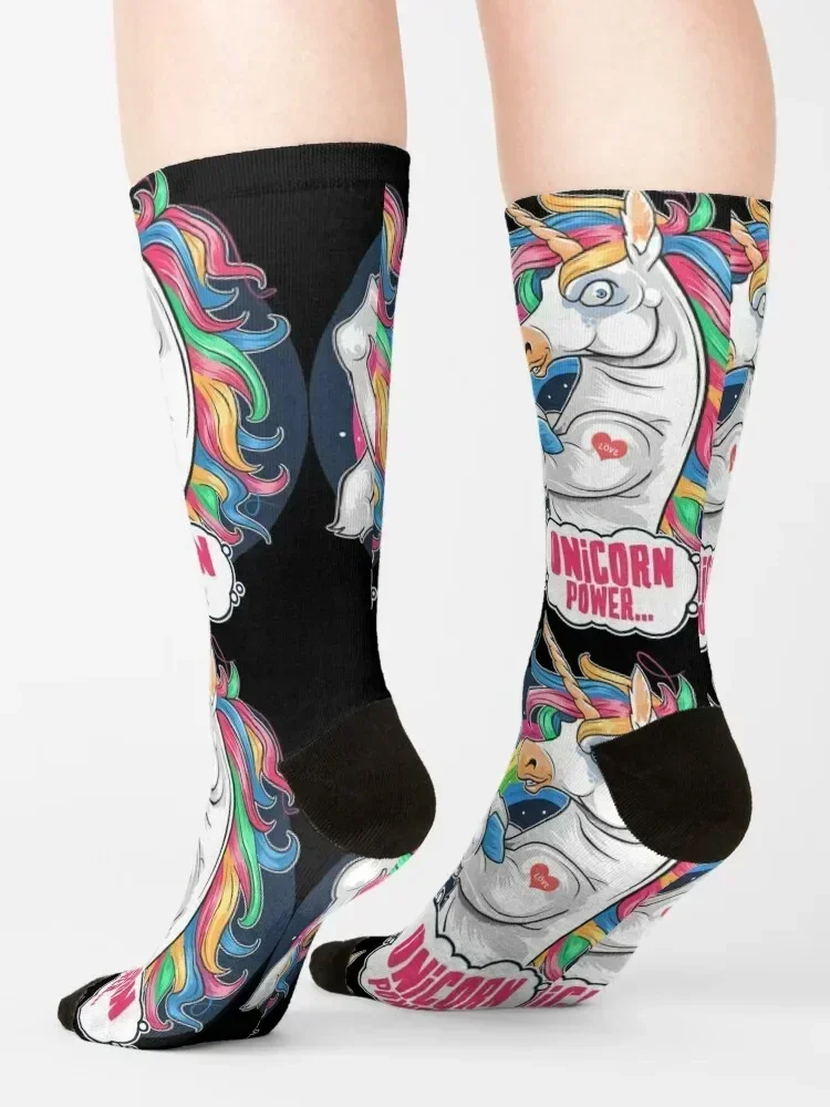 Unicorn Power - носки Magic Rainbow Cartoon Fantasy короткие рождественские чулки дизайнерские