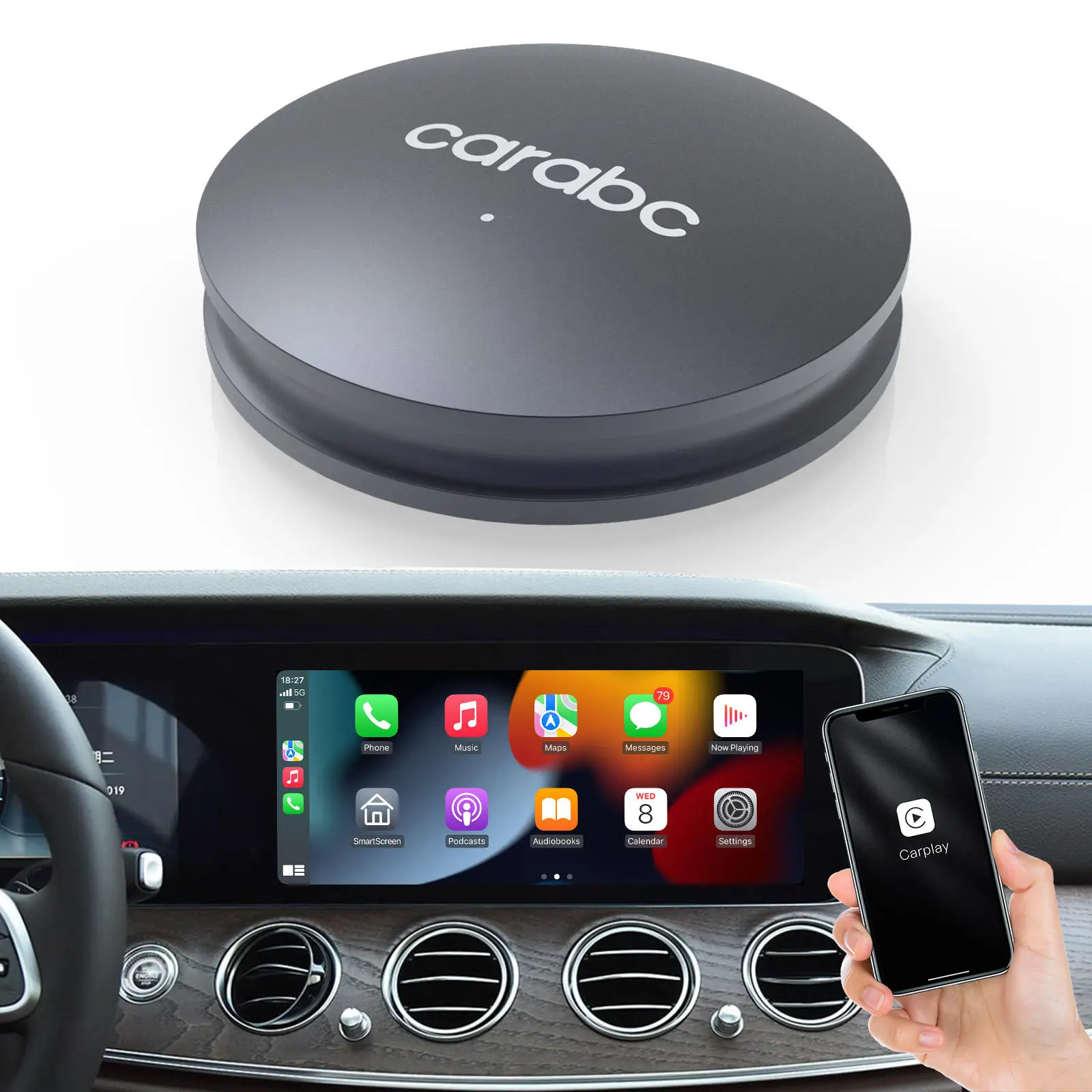 

Wired to Wireless CarPlay Adapter Wireless Android auto dongle OTA online upgrade for Audio Proshe Benz VW Volvo Toyota mazda