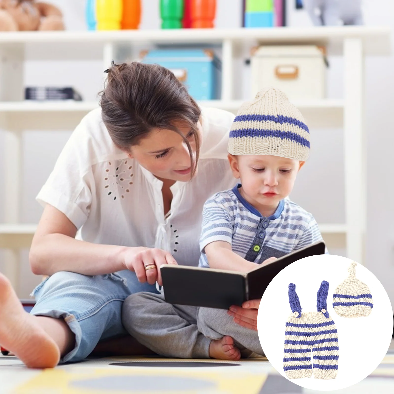 

Детский вязаный костюм для фотосъемки новорожденных