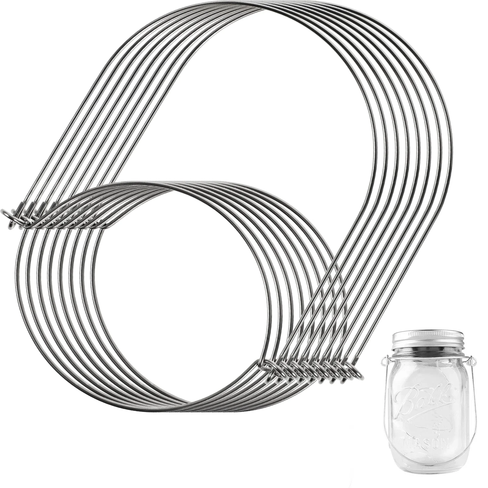 

8 Pcs Metal Clothes Rack Glass Jars Wire Handles Mason Can Hangers Canning Hanging Hook