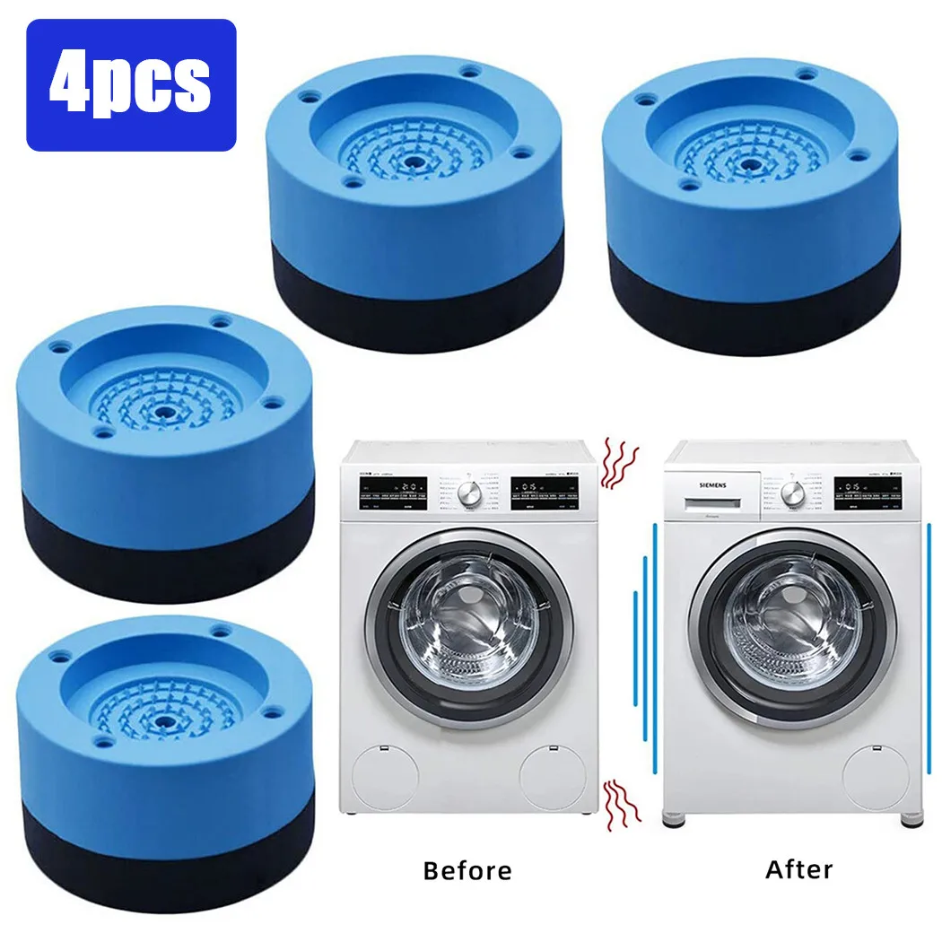 4pcs Rubber Anti-Vibration Foot Pads Anti-Slip Washing Machine Foot Pad Mats Wear-resistant Home Appliance Parts Accessories