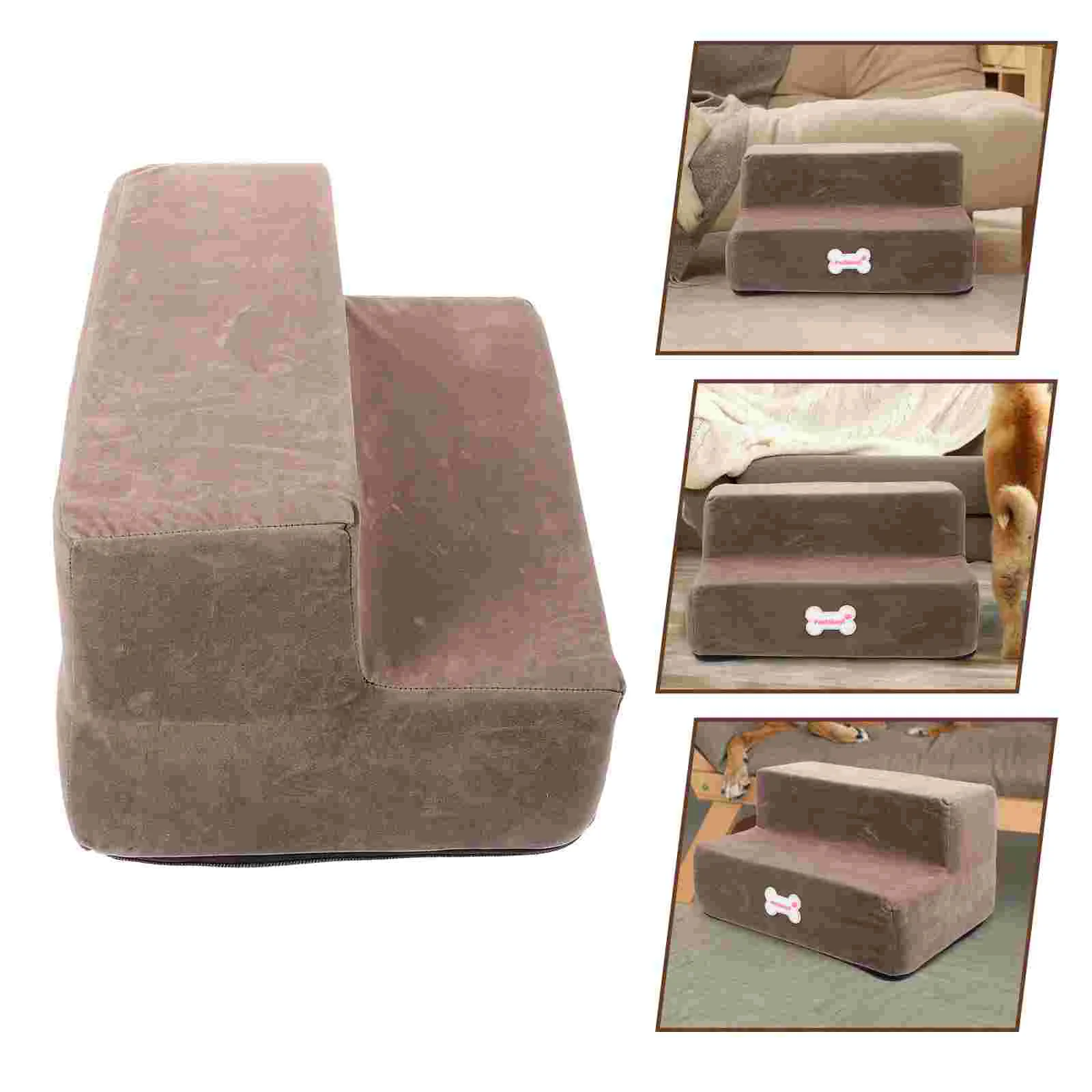 

Dog Step Pet Ramp 2-tier Stair Ladder Ramp Ladder Indoor Dog Ladder for Sofa Bed