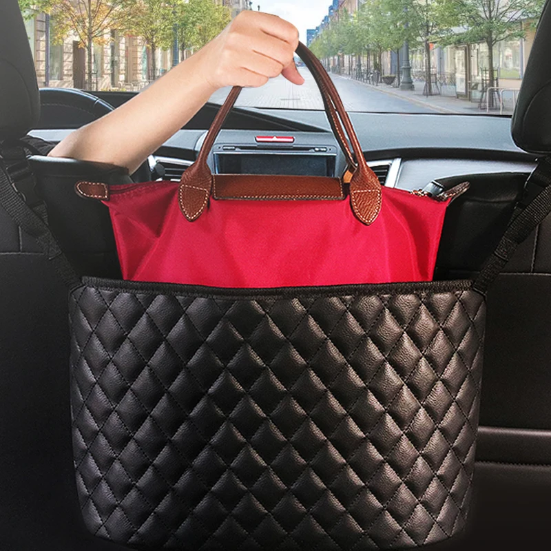 

Автомобильный сетчатый карманный держатель для сумки между сиденьями, задний органайзер для хранения, кошелек, держатель для консоли, барь...