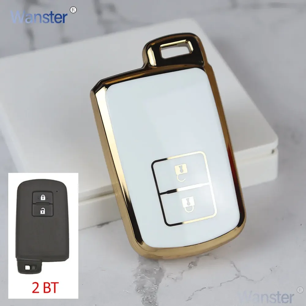 

Чехол для автомобильного ключа 2/3/4 Botton для Toyota Prius CHR Aygo Corolla Yaris RAV4 Camry Land Cruiser Highlander Prado Auris Avalon