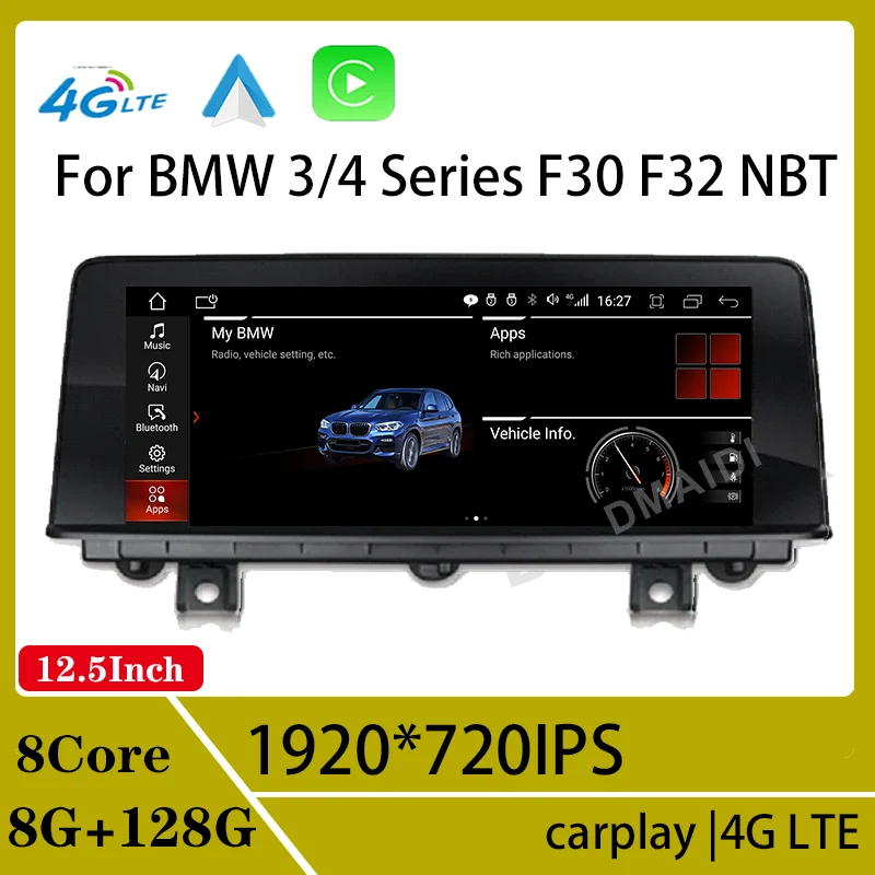 

Android 12 8 Core 8G+128G 10.25/12.5Inch Car Multimedia Player GPS Navigation Carplay For BMW 3/4 Series F30 F31 F32 F33 F34 F36