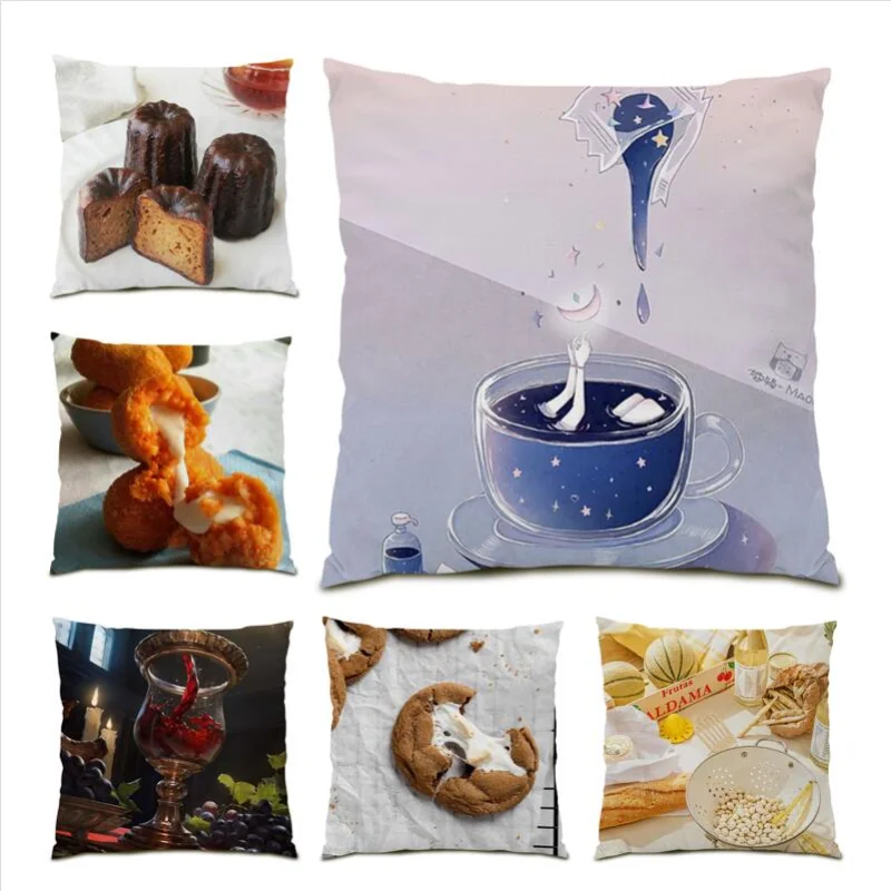 

Pillow Cover Food Print Throw Pillow Case Cushion Cover 45x45 Square Decoration Home Living Room Decoration Vegetable 2023 E1232