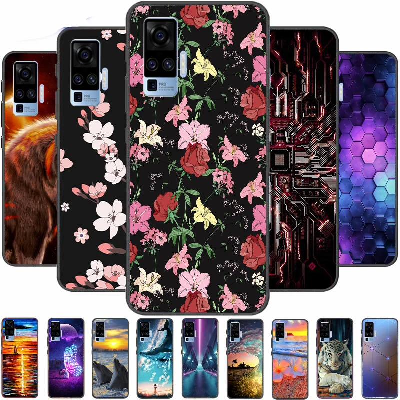 

Case For Vivo X50 Pro Cover Soft TPU Cartoon Cute Coque Painting Fundas Bumper Shell Back Color Phone
