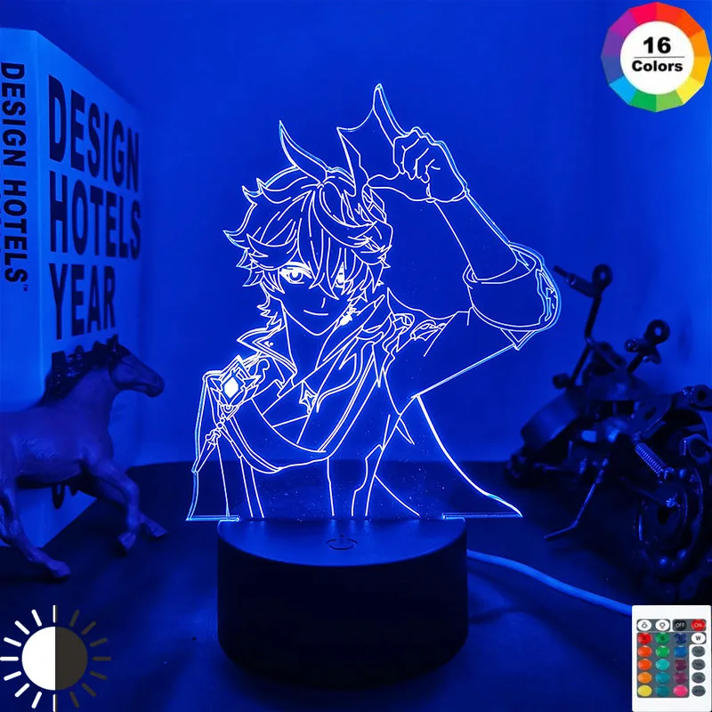 

3d Led Lamp Tartaglia Genshin Impact for Child Bedroom Decoration Kids Birthday Gift Room Decor Genshin Impact Led Light Bedside