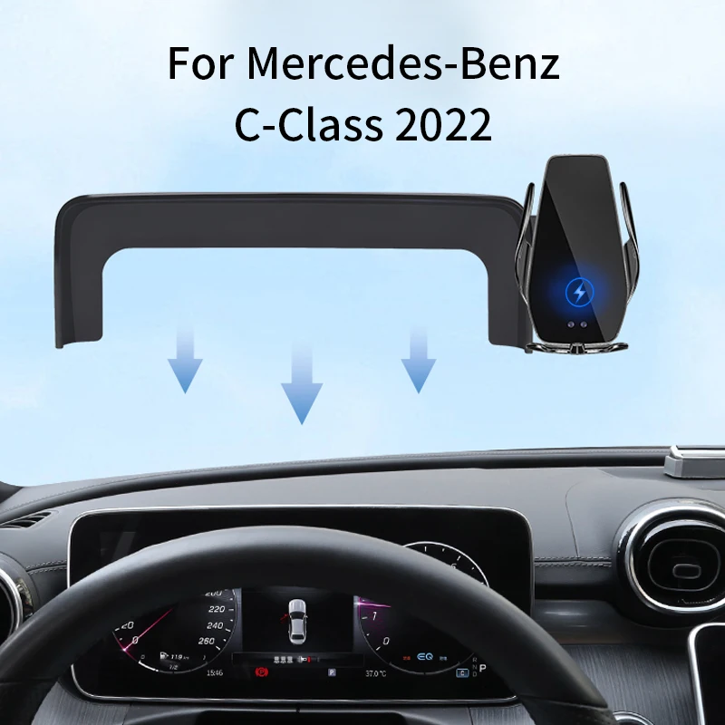

Car Phone Holder For Mercedes-Benz C-Class 2015-2022 screen navigation bracket magnetic new energy wireless charging rack