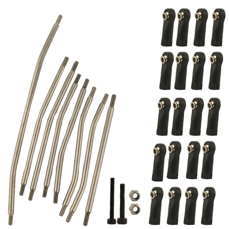 

8 Pcs Stainless Steel Suspension Links Link Rod Linkage For Axial Wraith 90018 RR10 90048 1/10 RC Crawler Replacement