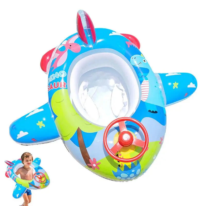 

Airplane Baby Swimming Float Pool Float Boat With Seat Inflatable Swimming Ring With Seat For Toddlers Summer Beach Outdoor