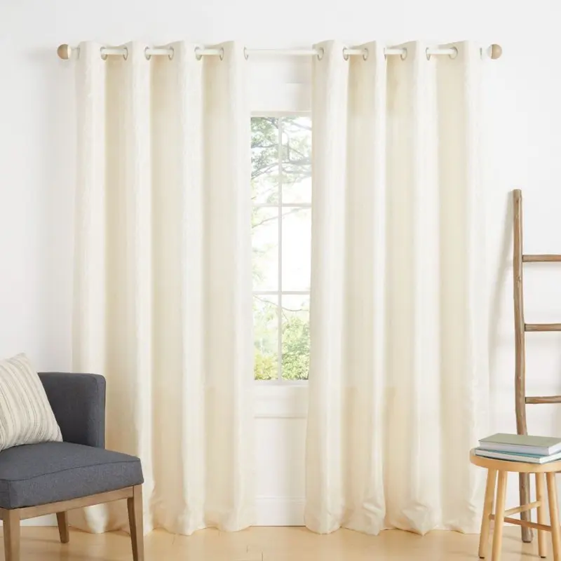 

Branch Print Grommet Top Curtain Panel Pair, 54"x84", Ivory