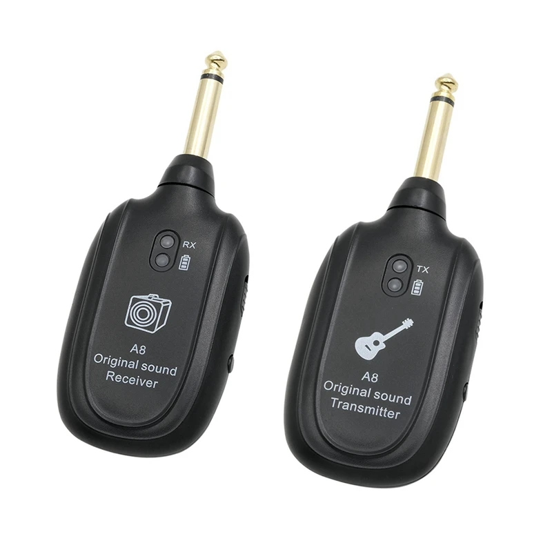 

A8 Guitar Wireless System Transmitter Receiver Built-In Rechargeable Built- In Rechargeable Wireless Guitar Transmitter