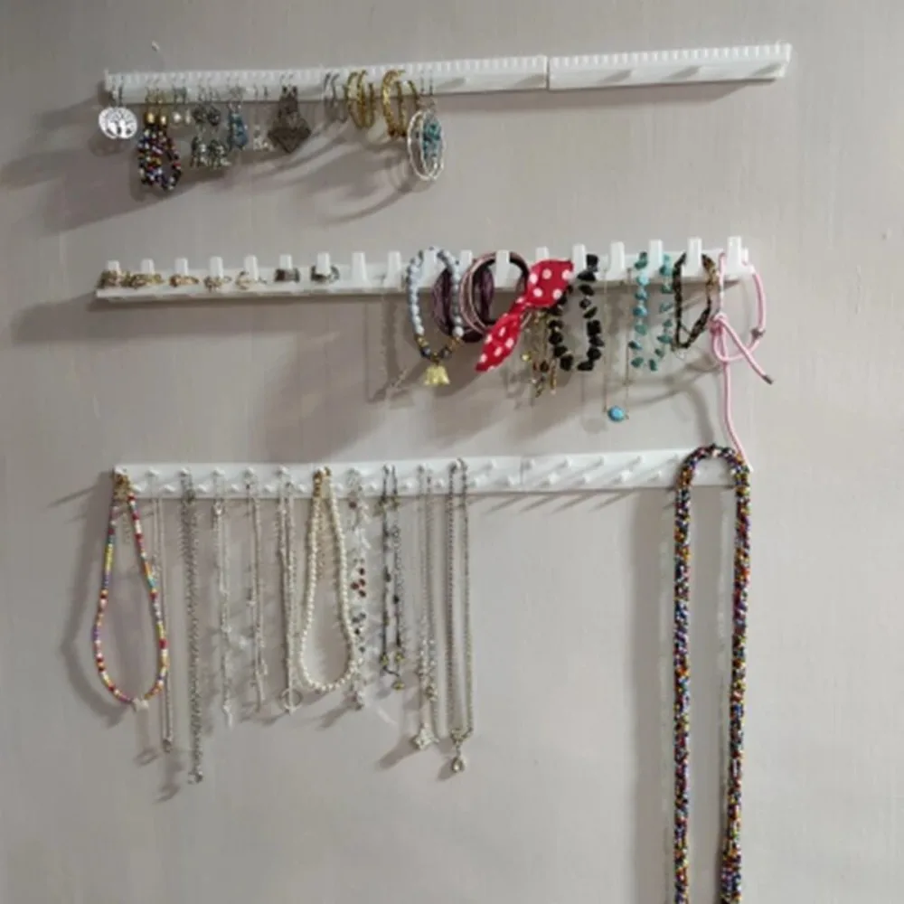 

9pcs/set Wall Mount Adhesive Jewelry Hooks Useful Durable White Storage Holder Plastics Sticky Rack Holder Jewelry