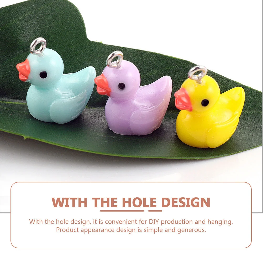 40Pcs Duck Charms Pendants DIY Necklace Bracelet Making Charms 3D Simulated Duck Pendants