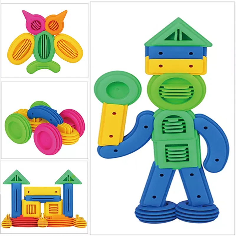 Construction Blocks Games for Build Soft Building Blocks Baby Stackable Cubes Enlighten Brick Block Sensory Toys Hobbies