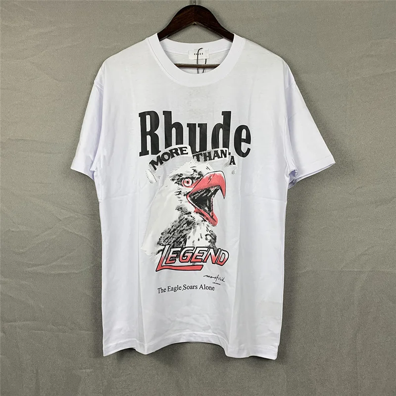 

2022 RHUDE T Shirt Men Women Short Sleeve High Quality Summer Eagle Print T-shirt Oversize Los Angeles Limited Edition Tops Tee