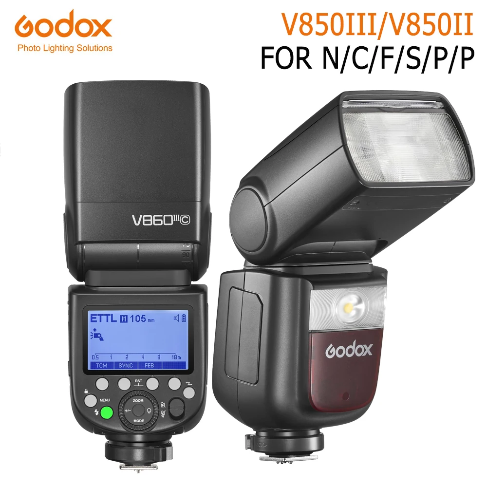 Godox V850III Вспышка Speedlite 76 Вт 2 4G GN60 Беспроводная система X литий-ионная батарея для