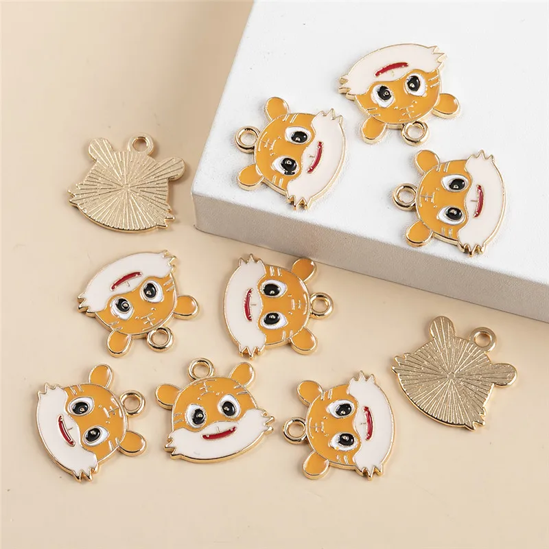 

10 шт./Лот, эмалевые Подвески в виде головы тигра, животных