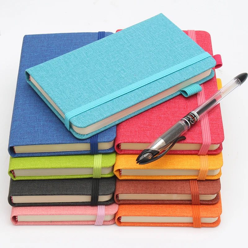 

A6 Colorful Elastic Strap Pocket Notebooks Leather Cover Parper Notebook Notepad Diary Agenda Planner Notebook