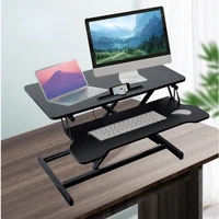 Simple And Modern Laptop Stand Double Lift Desk Organizer Pneumatic Adjustment Computer Table Widening Desktop Gaming Desk