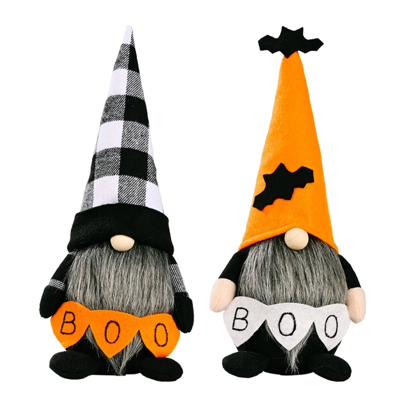 

P82C Halloween Gnome Bat Tomte Nisse Swedish Elf Dwarf Home Farmhouse Kitchen Decor Shelf Tiered Tray Decorations