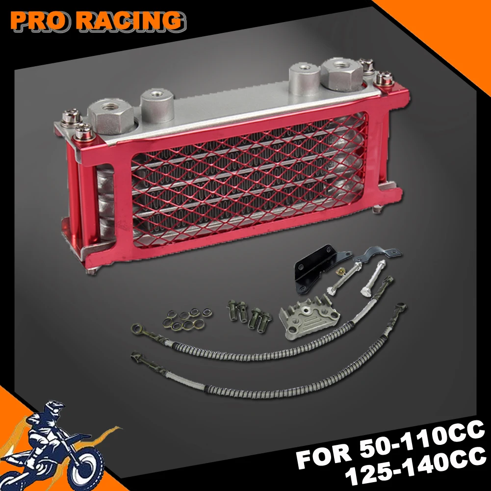 

Комплект радиатора для мотоциклетного масляного радиатора, горизонтальный двигатель для квадроциклов, грязевых и питбайковых велосипедов...