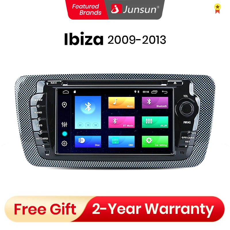 Junsun AI Voice 2 din Android Auto Radio for Seat Ibiza 6j 2009 2010 2011-2013 Carplay Car Multimedia RDS GPS No 2din autoradio |
