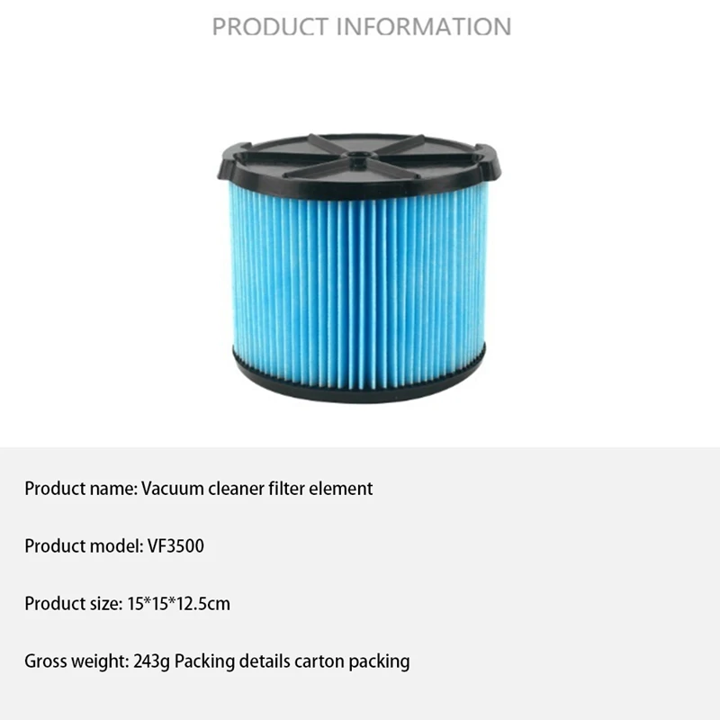 5 шт. для Ridgid 26643 VF3500 сменный 4-галлоновый портативный 3-слойный вакуумный фильтр