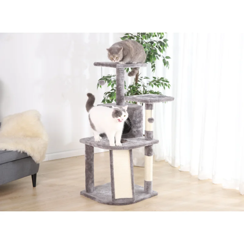 

Vibrant Life 5- Level Multi-Functional Cat Tree & Condo, Gray, 45" cat furniture cat tree house cat toys