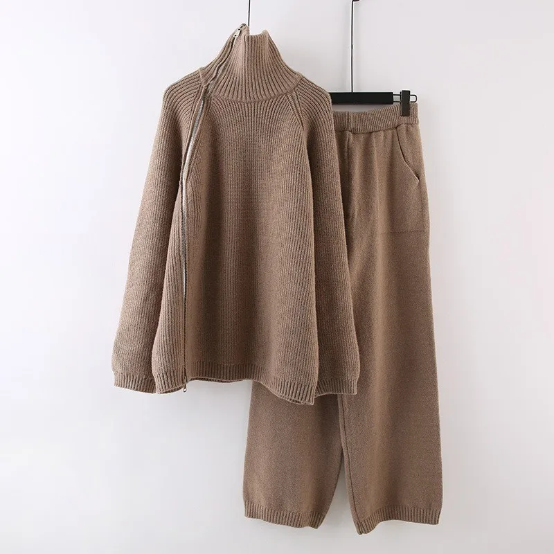 Европейская и американская осенне-зимняя новая женская боковая косая молния с