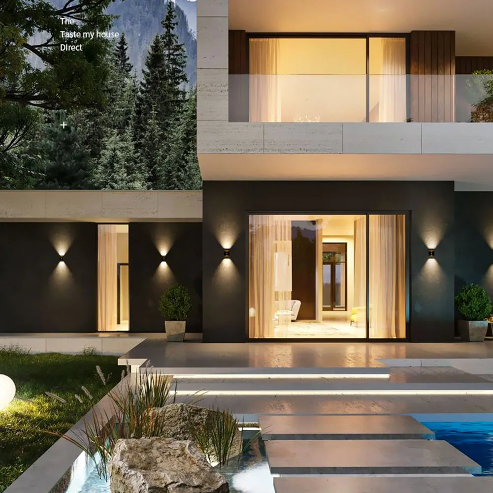 

Простое настенное бра вверх и вниз IP65, водонепроницаемое настенное бра, светильники, 2-стороннее освещение, антикоррозийный COB для входной д...