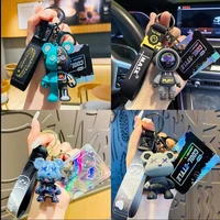 100 high quality kaw bearbrick keychain pok%c3%a9mon anime figure kawaii school bag pendant backpack decor toys for birthday gift