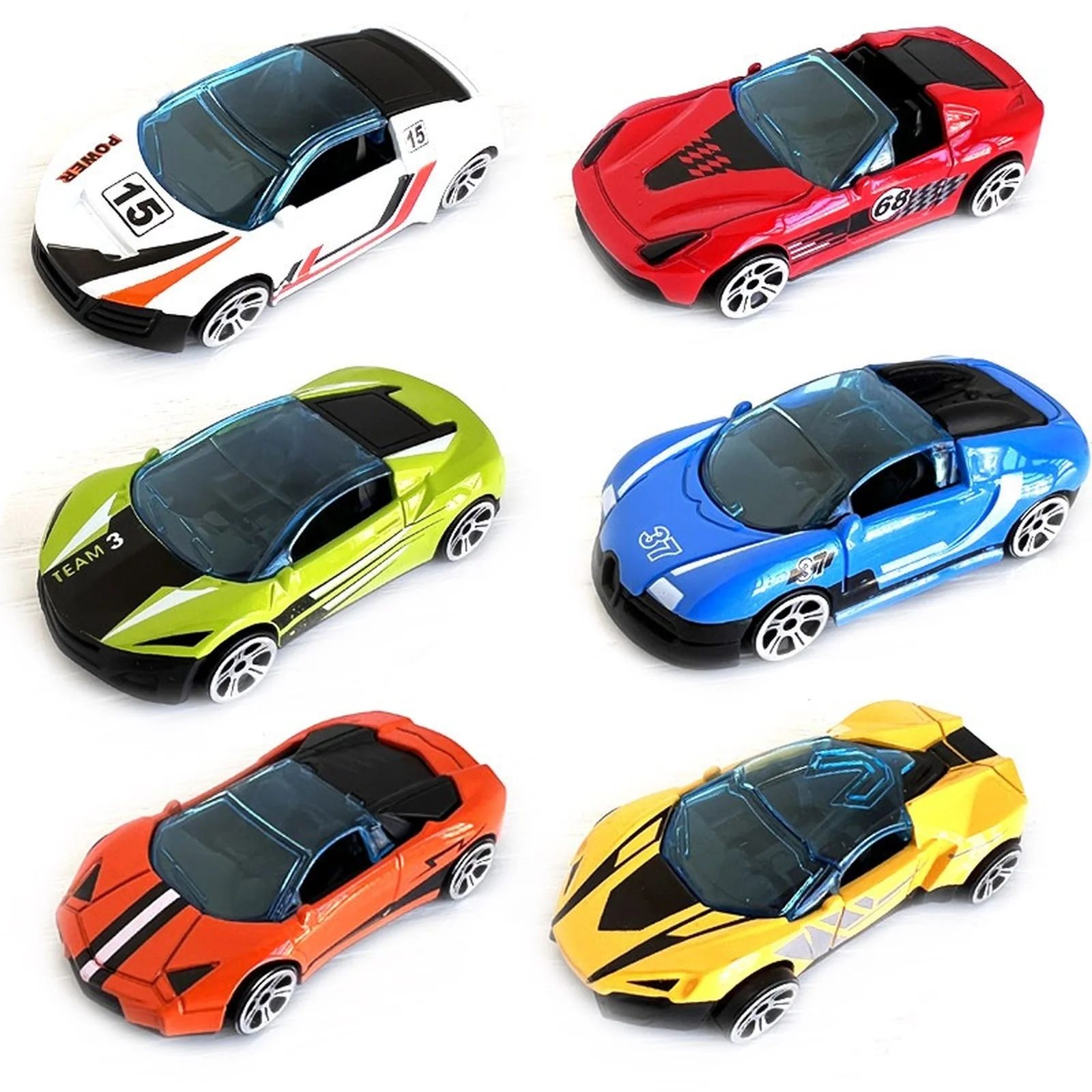 

6pcs 1:64 Kids Metal Toys Car Diecasts Alloy Sports Racing Supercar Model Children Car Toys for Boys Girls Free Shipping