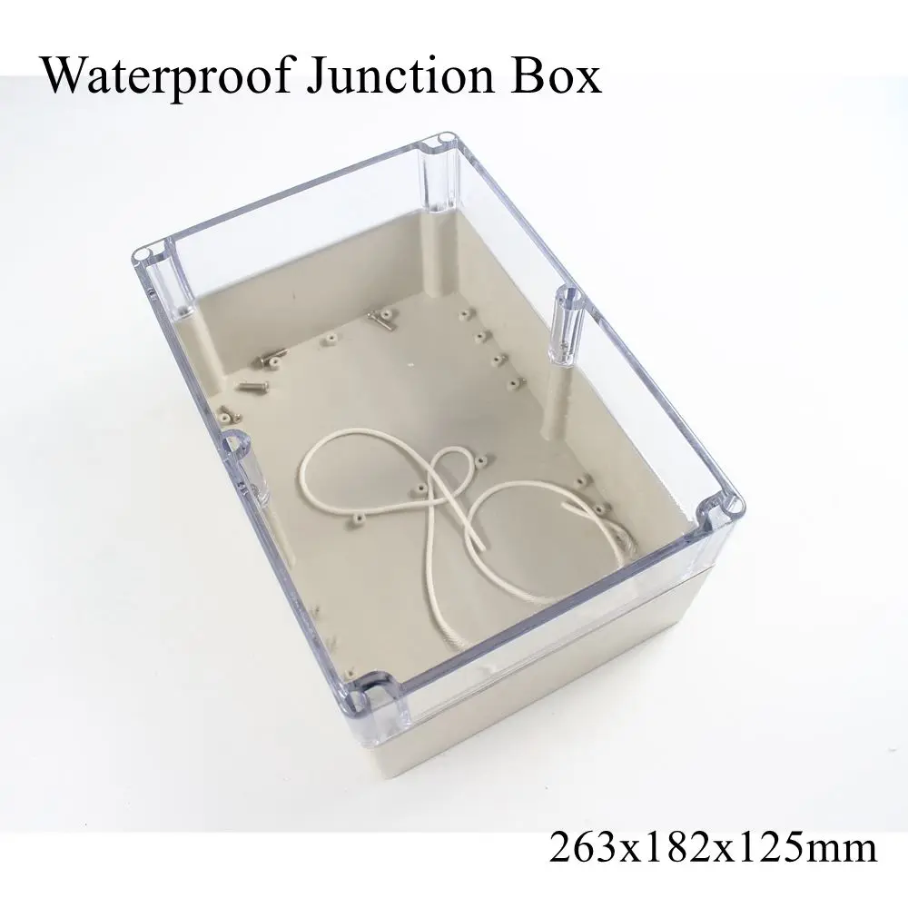 Распределительная коробка 263x182x125 мм, ясное прозрачное покрытие IP65 ABS PC, водонепроницаемый пластиковый корпус, чехол для инструмента, для улицы