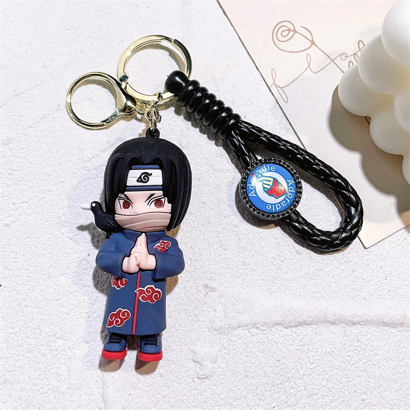 Hokage Anime Keychain Hatake Kakashi Uzumaki Narutos Keyring Cartoon Uchiha Sasuke Pendant Keychains Children Toys Cute Gifts images - 6