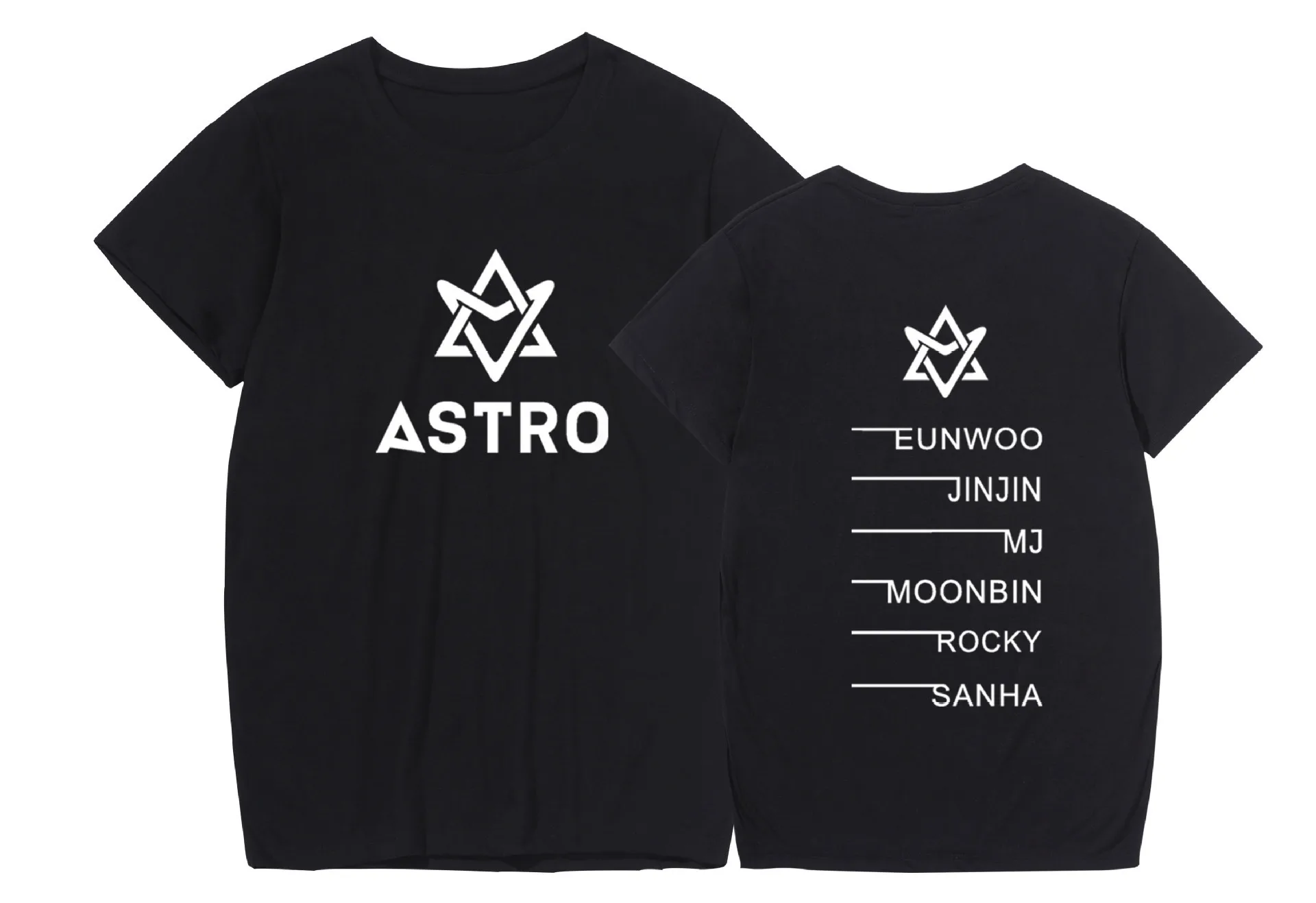 

Kpop ASTRO Classic Korean Fashion Round Neck Letter Print Loose Fit Short Sleeve Unisex Style T-shirt MJ Summer Couple Clothing