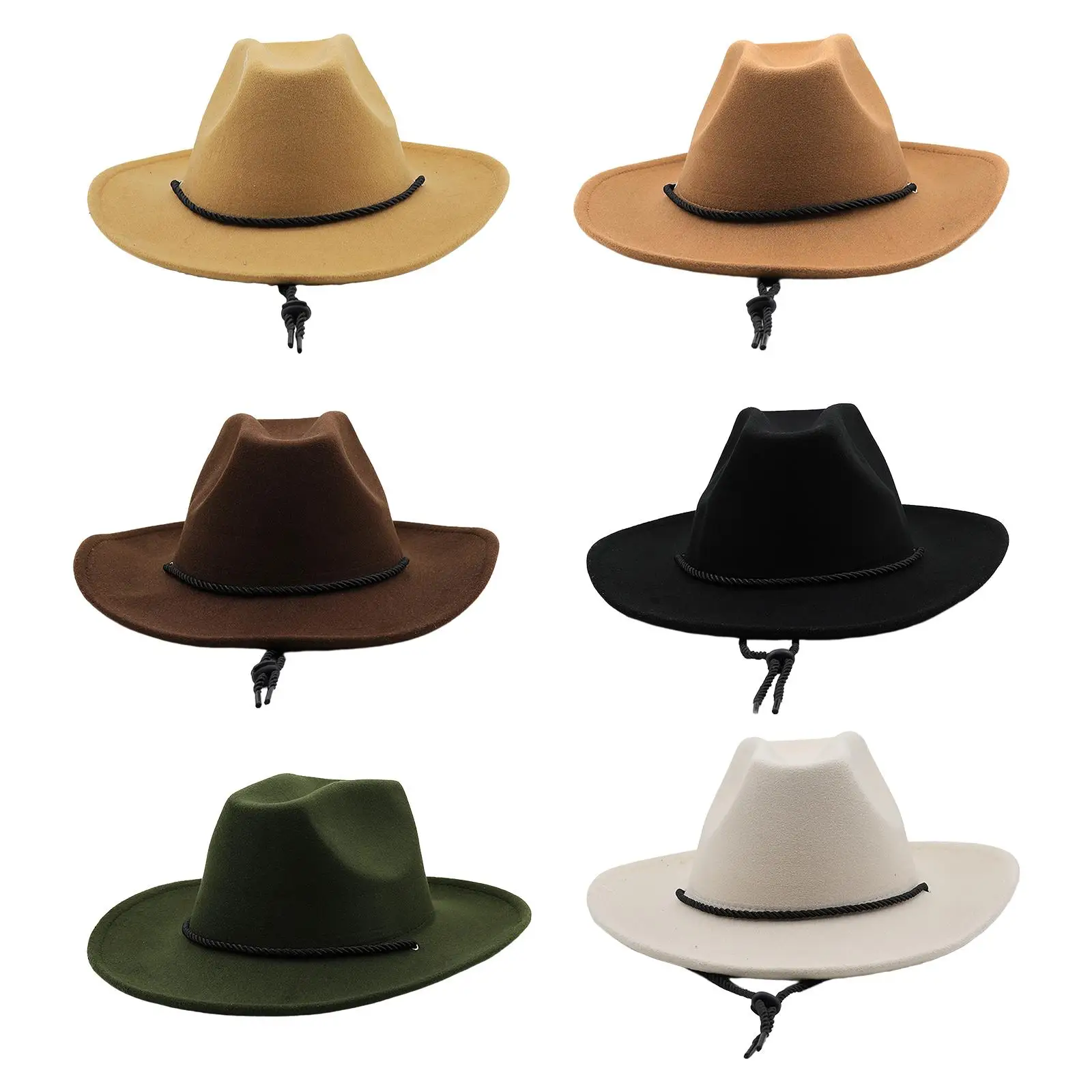 

Cowgirl Hats Photo Props Decorative Wide Brim Western Cowboy Hat Sun Hat for Festival Carnival Men Women Celebration Concerts