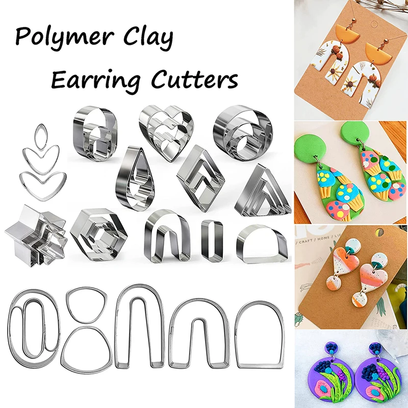 

Stainless Steel Polymer Clay Earring Cutters Baking Mould Handmade DIY Craft for Kitchen Baking Designer Jewelry Making Cake