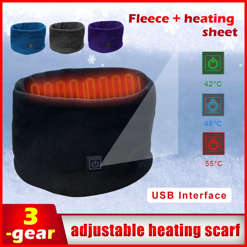 

Electric Heated Scarf Sports Accessories Winter Neck Warmer 3 Soft Three-gear Temperature Control Outdoor Cycling Skiing Camping