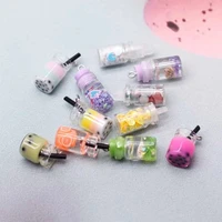 10pc mixed fruit conch stone pearl bottles resin charms for earrings necklace keychain pendants jewelry making diy accessories