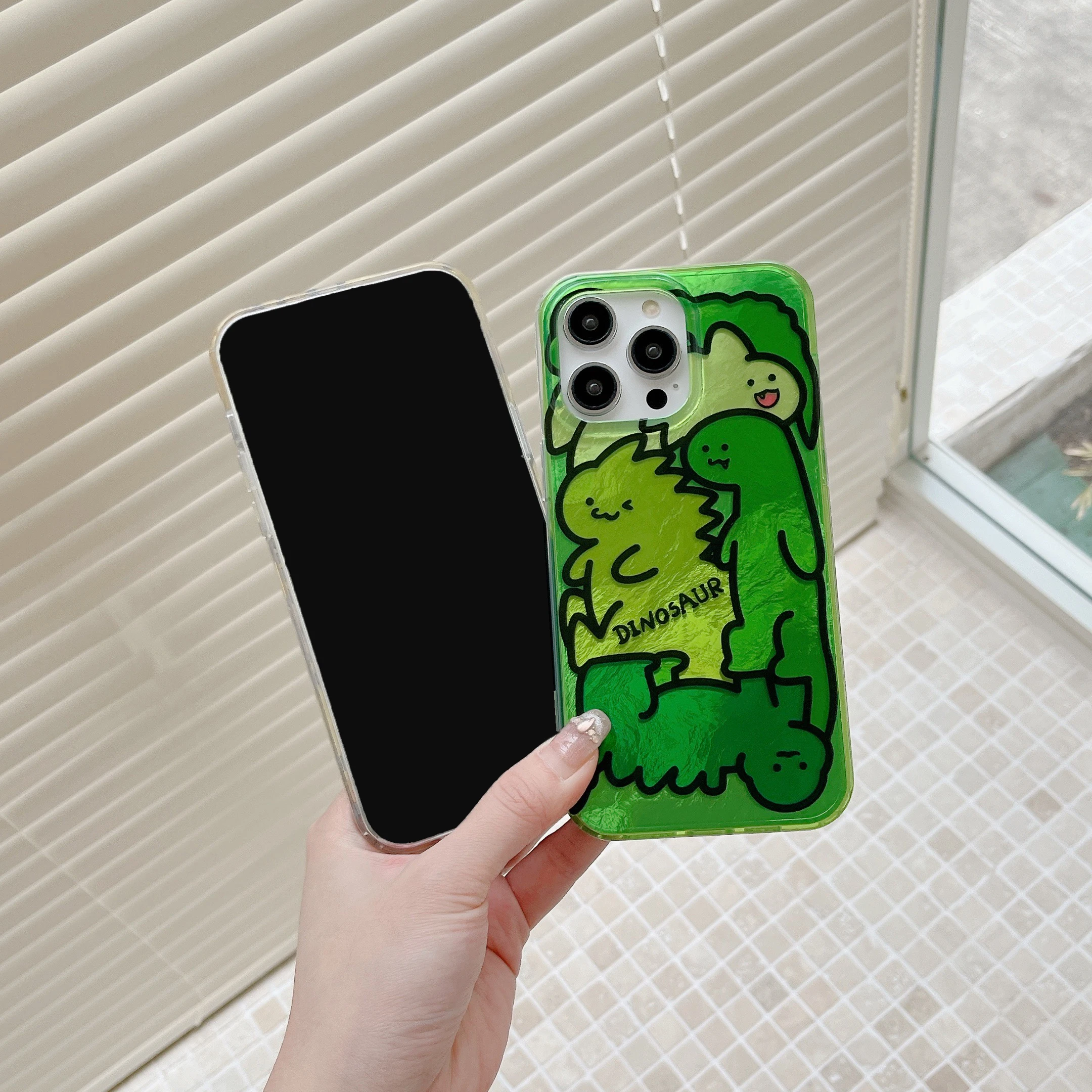 Чехол для телефона с маленькой уткой и динозавром IPhone 15 15pro 15promax 14 14pro 14promax 13 13pro 12