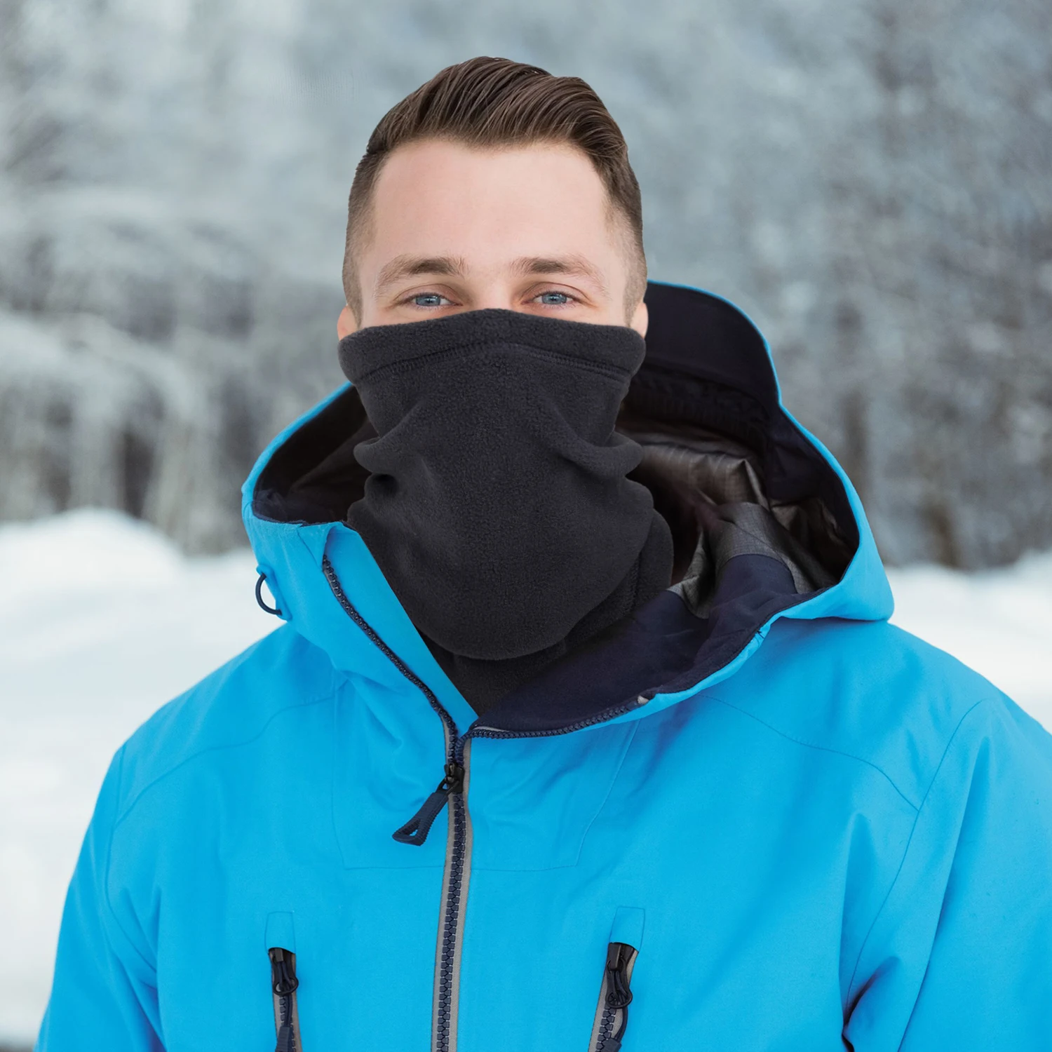 

Winter Drawstring Polar Fleece Neck Cover Bike Outdoor Riding Warm Neck Warmer Football Head Cover Mask Windproof Scarves Unisex