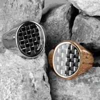stainless steel men rings carbon fiber luxury elegant simple classics trendy for boyfriend jewelry creativity gift wholesale