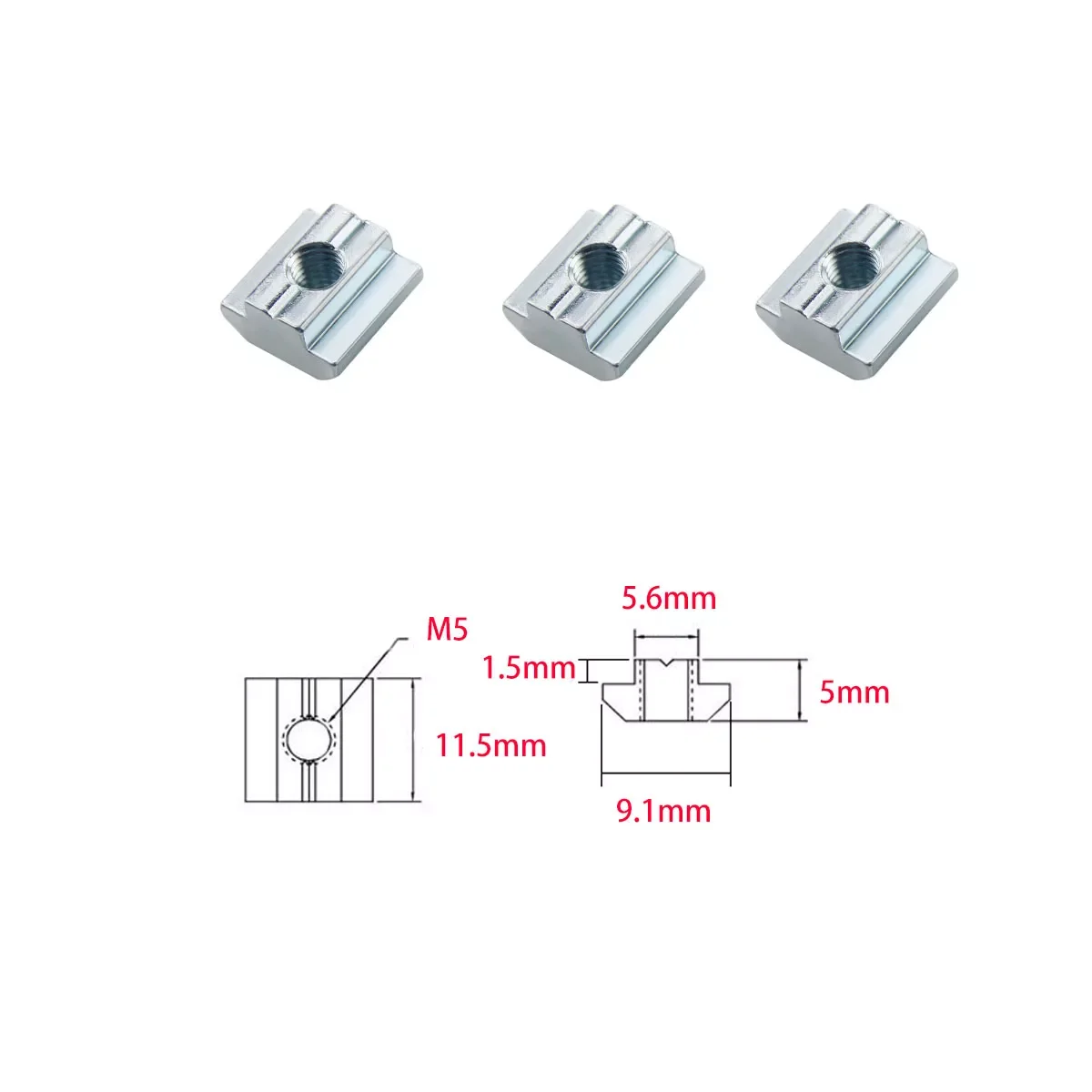 

90pcs 2040 Aluminum Profile Connector Set 10pcs Corner Bracket + 40pcs 20 Series M5 T-slot Nuts + 40pcs M5x8mm Hex Socket Cap E