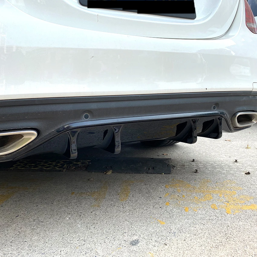 

For Mercedes Benz C-Class W205 C200 C260 AMG Line 2019 2020 2021 New Rear Bumper Diffuser Lip Cover Spoiler Modification