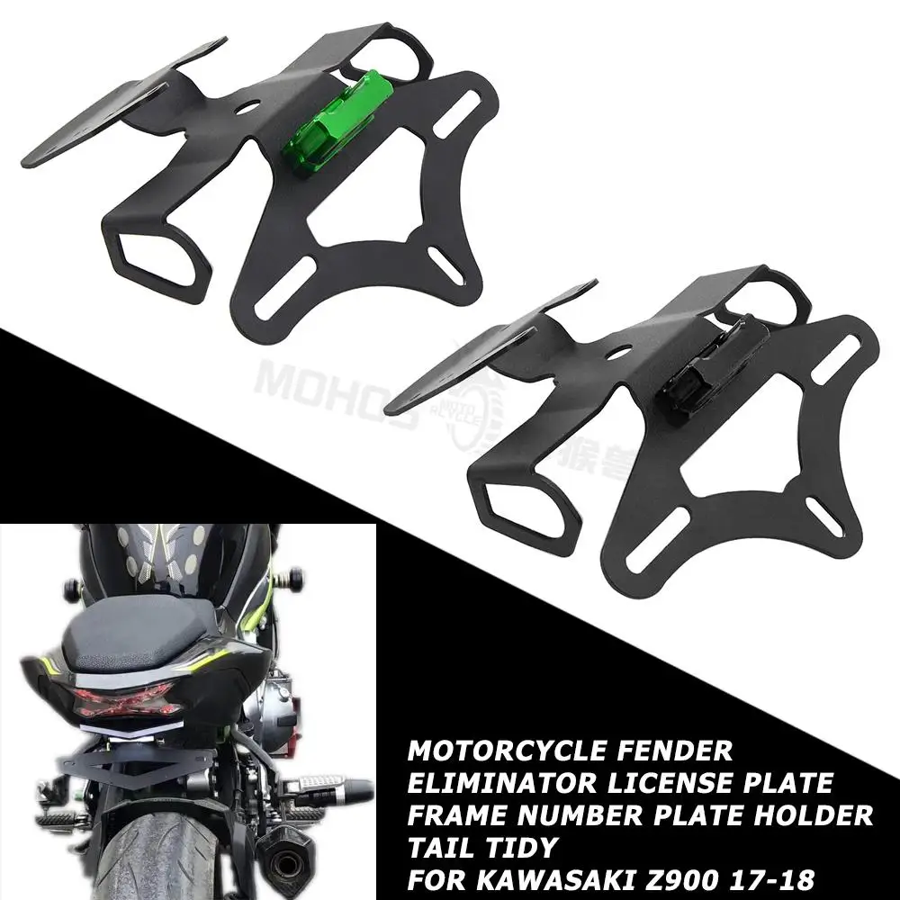 

Motorcycle Accessories For Kawasaki Z 900 2017 2018 License Plate Bracket Holder with light Parts For Kawasaki z900 2017-2018 18