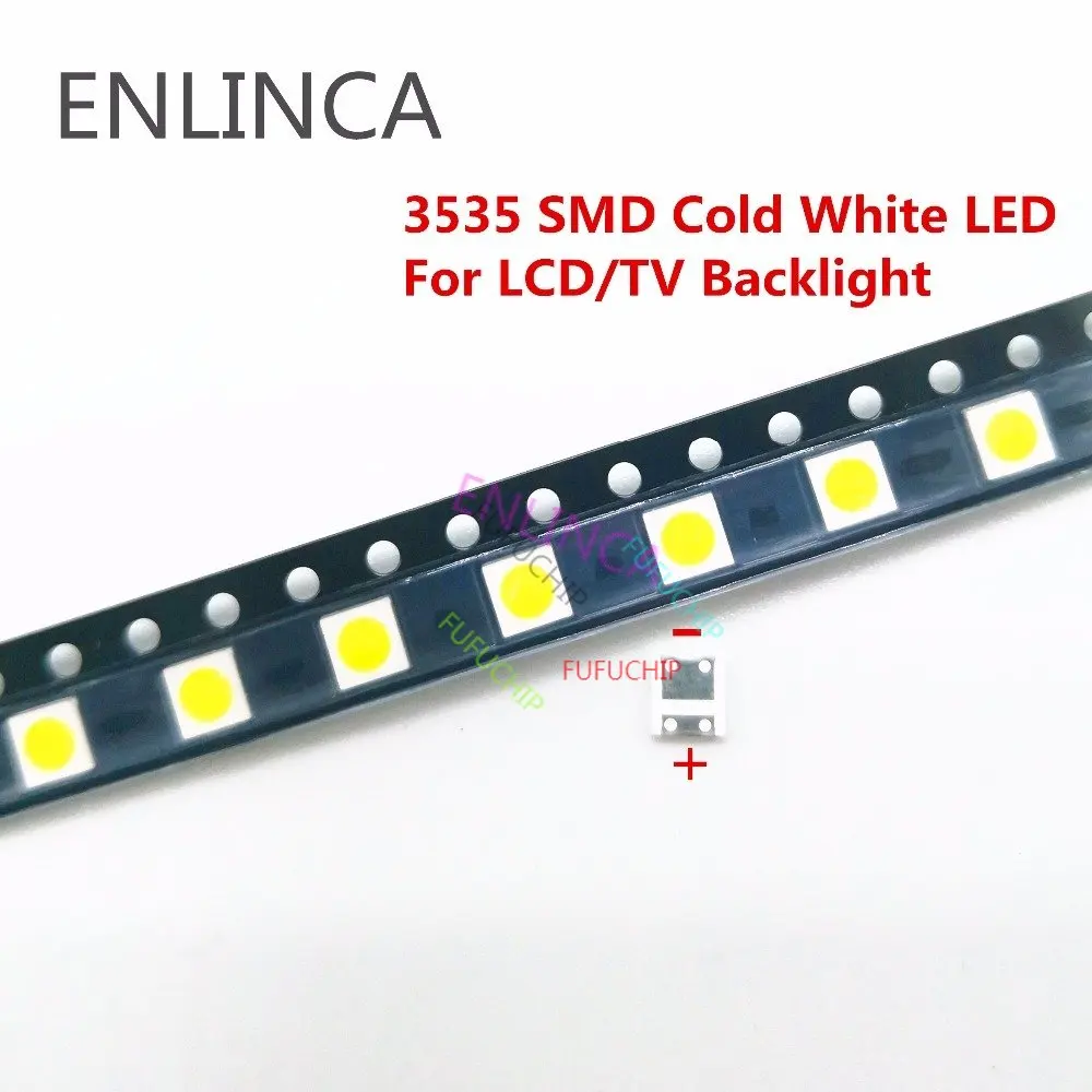 

200-500 шт./лот для Сеула 3535 6 в 2 Вт SMD холодный белый светодиод высокой мощности для подсветки ЖК-телевизора