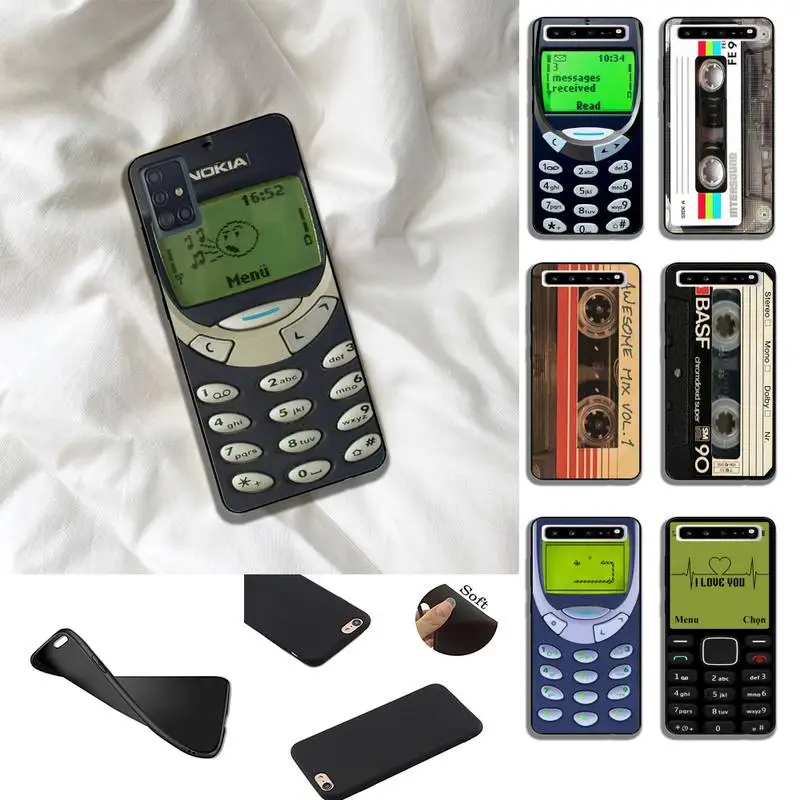 

Black Vintage Cassette Tape Retro Phone Case For Samsung Note 8 10 20 S10 S20 Fe Lite S21 S30 Ultra Plus 5G Fundas Shell Cover