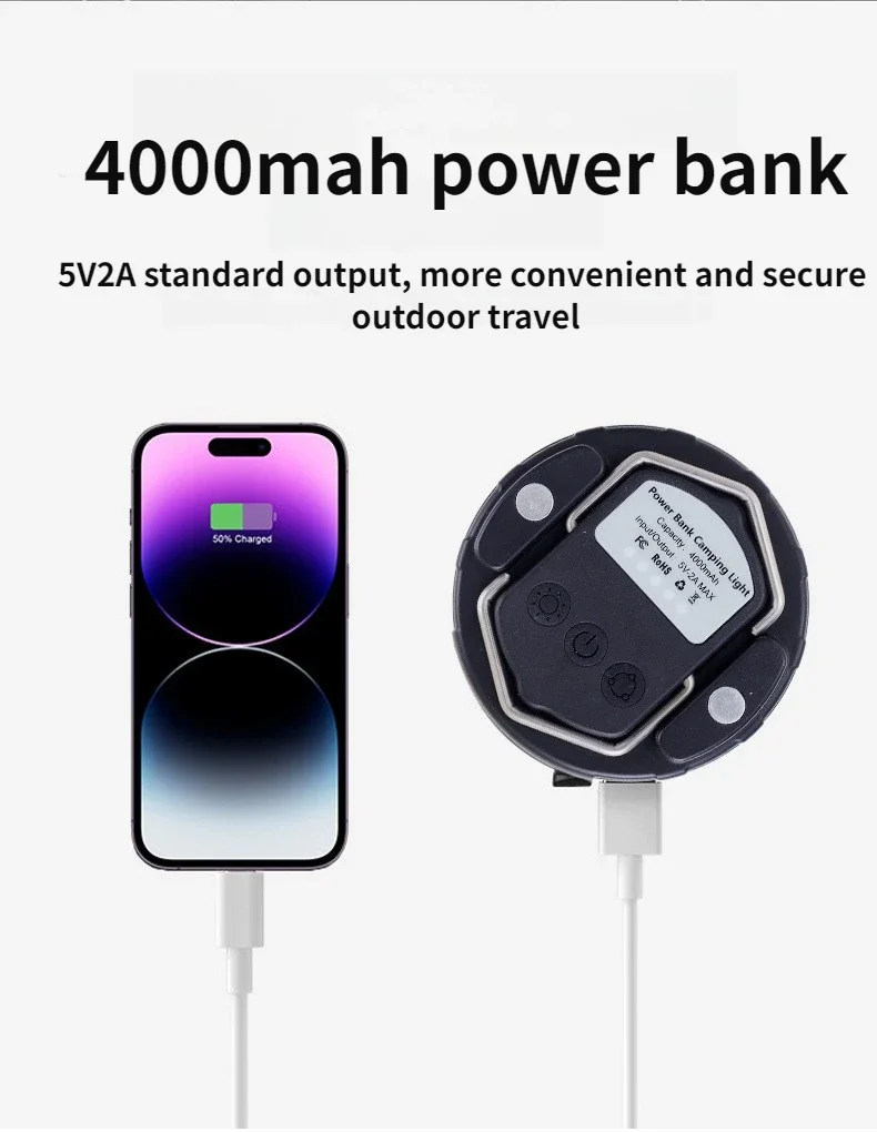 Перезаряжаемый светодиодный фонарь для кемпинга портативный подвесной